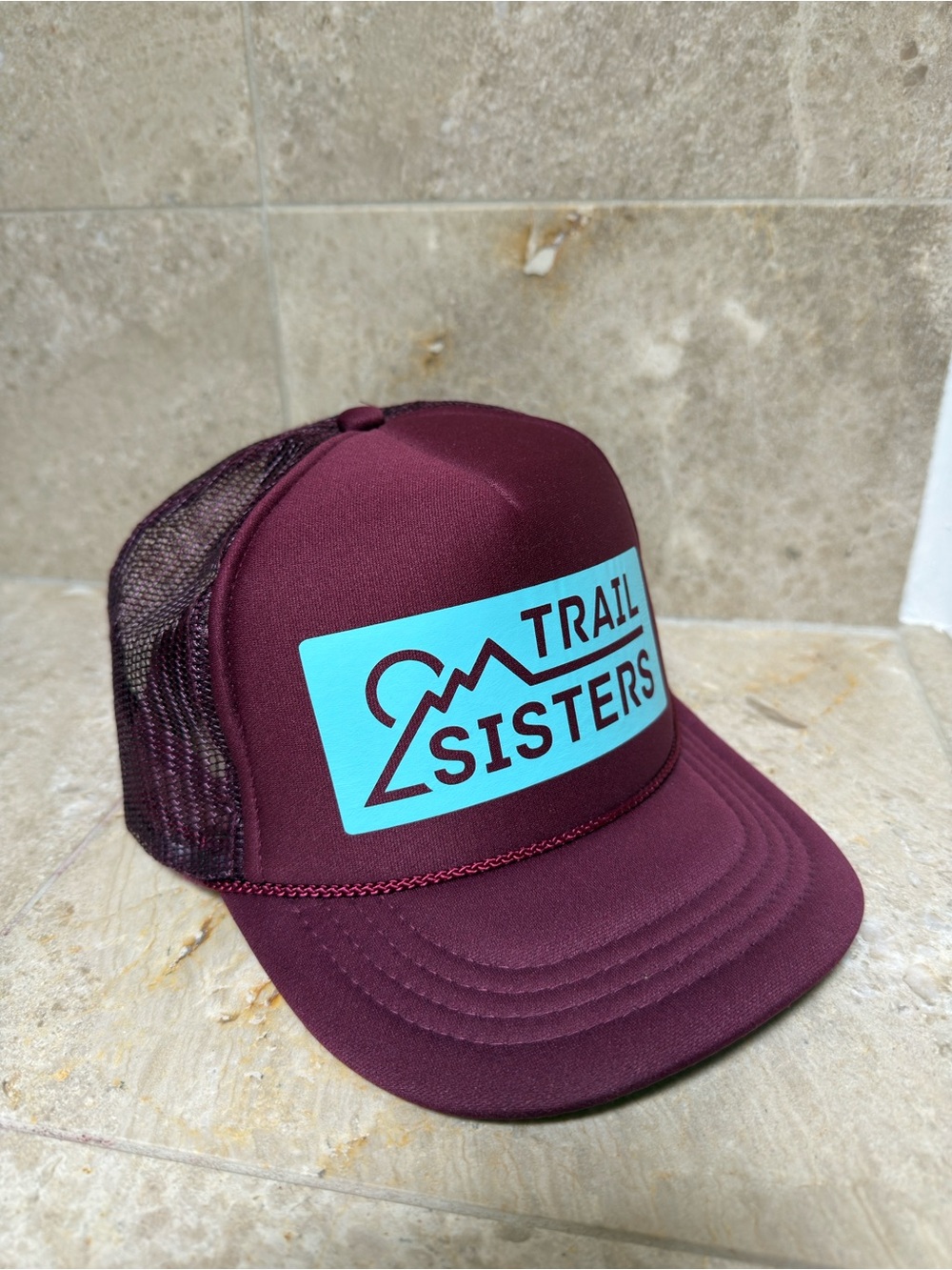 Trail Sisters Maroon & Teal Mesh Trucker Hat NWOT